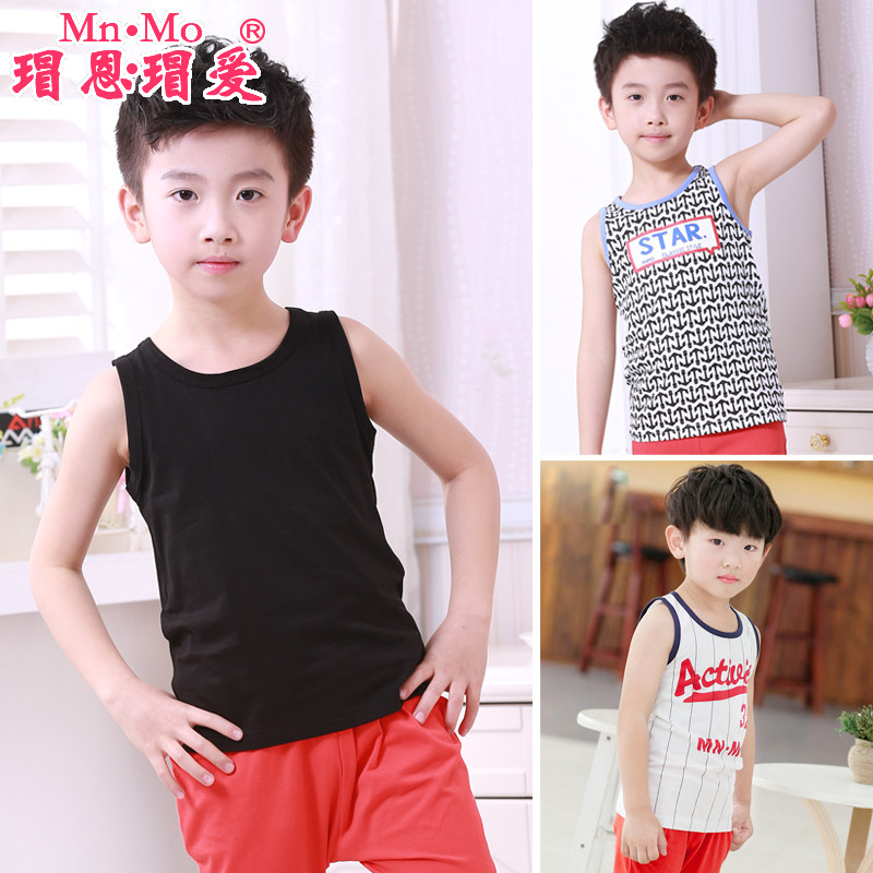 瑁恩瑁爱夏装韩版新款糖果色卡通印花儿童背心男童童装无袖t恤