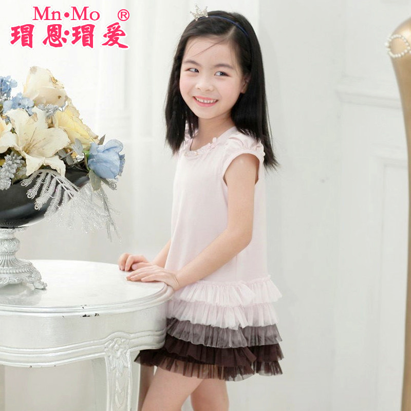瑁恩瑁爱新款夏装女童蕾丝连衣裙儿童淑女公主裙童装儿童裙子韩版