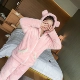 Mới siêu dày nhung san hô dễ thương gấu phụ nữ mùa đông đồ ngủ đặt cừu cashmere đôi dày quần áo hoạt hình