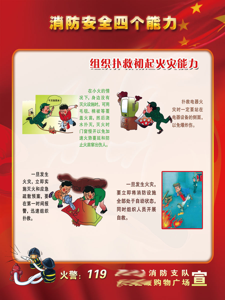 588办公装饰海报展板素材54消防安全四个能力(1)