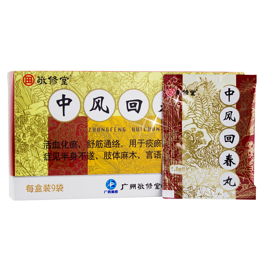敬修堂 中风回春丸 1.8g*9袋/盒
