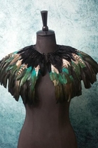 Shrug British hand-made charming retro steampunk Cape beautiful colorful feather cloak shawl