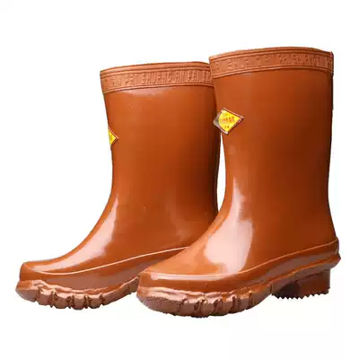 Double an brand 25kv insulated boots high voltage rubber electrical rain boots Wear-resistant and non-slip boots Labor insurance shoes