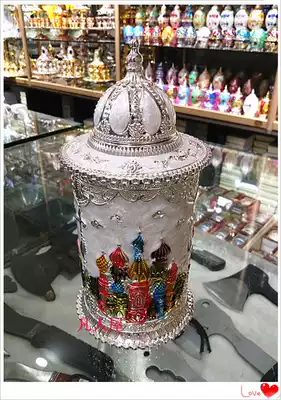Russian color tin tea pot tea tube household Tea House tin tea pot Tea House silver tin novel tea tube
