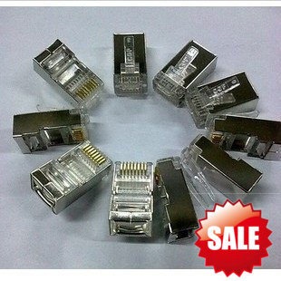 Advanced Shield Crystal Head Ultra Five Categories Shield Internet Crystal Head RJ45 Iron Shell Mesh Route Shield Crystal Head