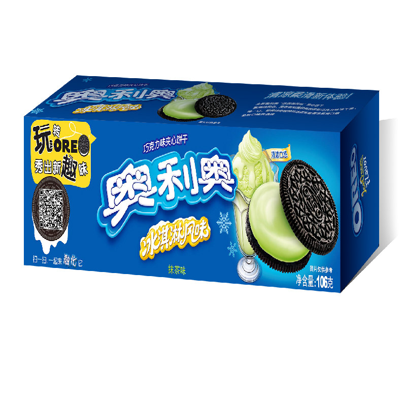 【天猫超市】亿滋饼干奥利奥冰淇淋抹茶味106g办公室休闲零食
