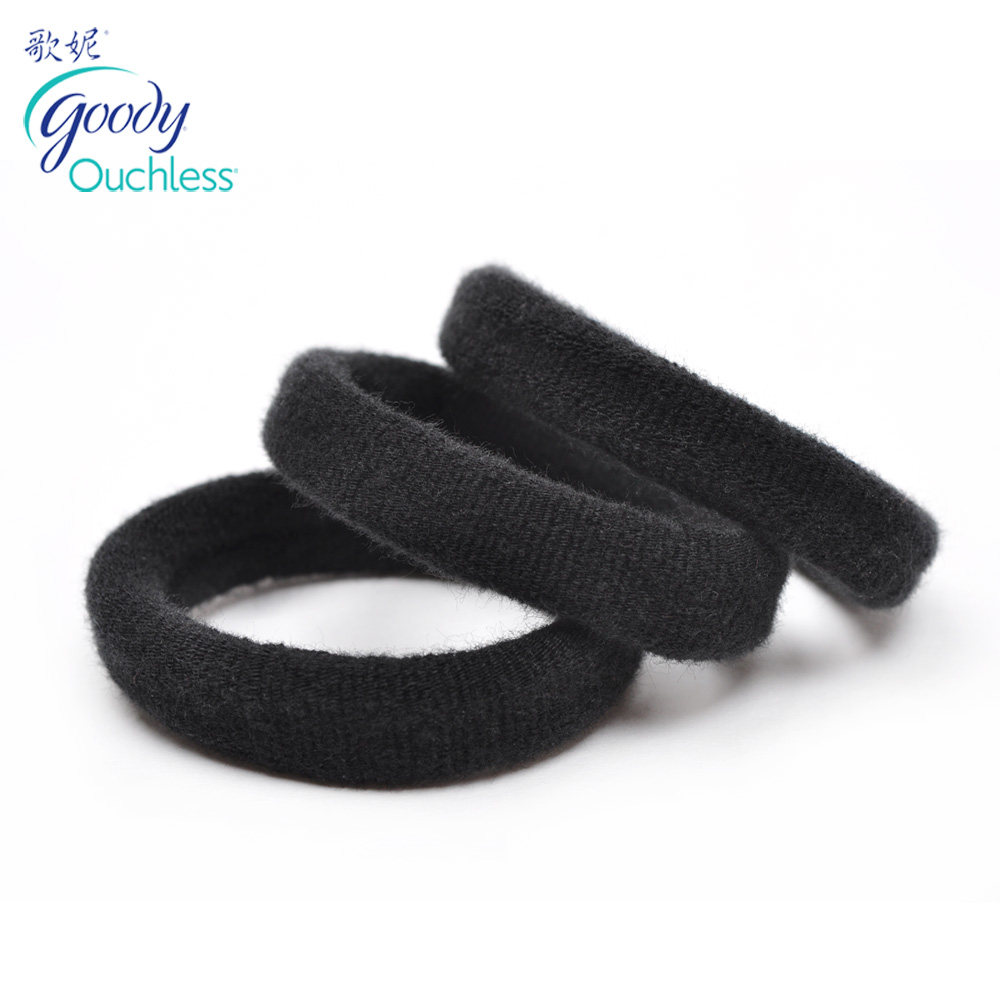 Goody/歌妮进口 美国发饰 绒磨毛发圈 高弹力 加粗加厚 3个装