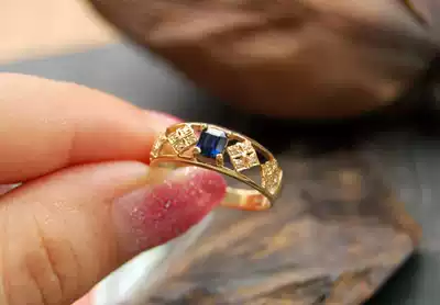 4621 Hollow Ringer exquisite Princess Fang ◎18K gold natural sapphire ring ◎Three Crowns send CMA certificate