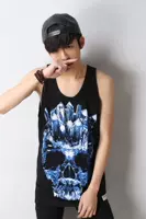 Phiên bản Hàn Quốc của các chàng trai và nam giới kích thước lớn mùa hè hộp đêm nam triều áo thun 3 lỗ