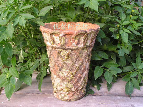 Eurostyle Coarse Pottery Flower Pot Fields Garden Style Pottery Basin Green Tunic Effect Pottery Flower Barrel Vase Home Decoration Products