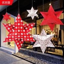 Valentines Day decorations Roof Pentagram pendant Star pendant Jewelry Store window atmosphere Event Store decoration