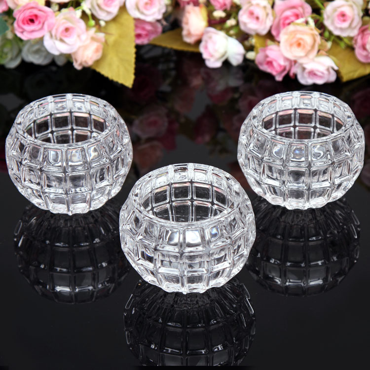 Crystal glass candlestick candlelight dinner wedding supplies decoration candle cup small night light bar small candle light