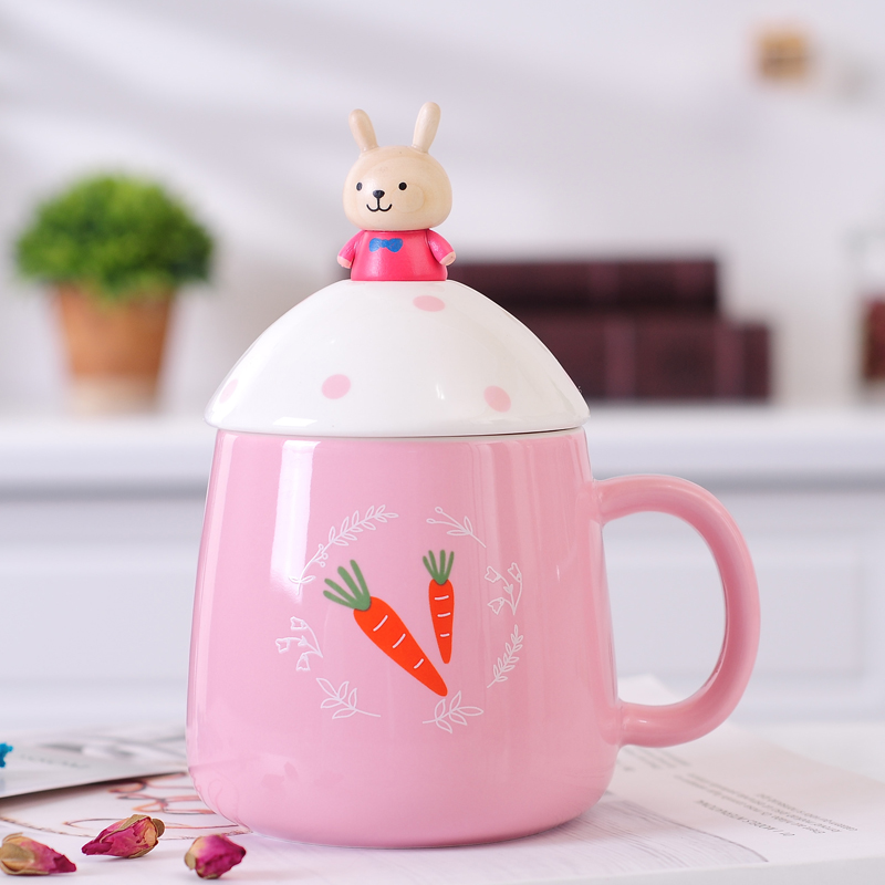 Office with cover spoon ultimately responds cup coffee cup express cartoon creative move trend couples ceramic mugs