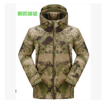 Shark skin Soft shell Assault Clothing Men Outdoor Submachine Clothing Tactical Grip Suede Waterproof Windproof Warm Jacket