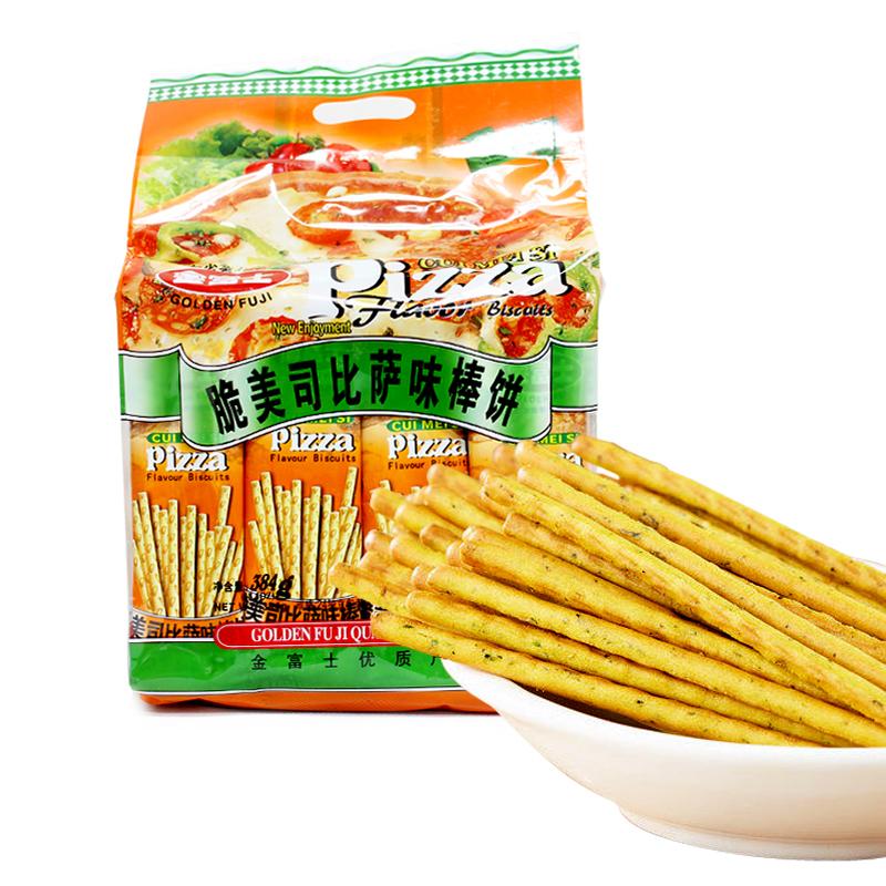 【天猫超市】金富士 脆美司披萨味棒饼384g 办公室休闲零食F
