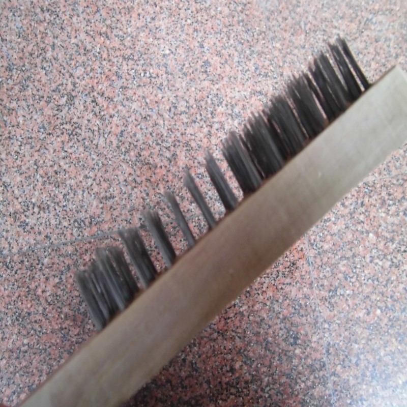 Pointed wood board stainless steel wire brush 304 stainless steel wire brush metal surface cleaning brush wood handle steel wire brush
