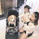 2018 cha mẹ-con mặc mẹ và con gái gia đình áo khoác mùa thu cho bé gái dài tay áo sơ mi trùm đầu áo len quần áo trẻ em hàn quốc Trang phục dành cho cha mẹ và con
