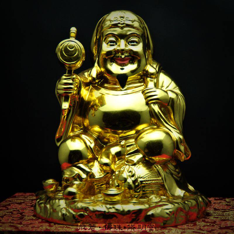 修明堂 正品纯铜描金贴金唐密坐姿五寸大黑天财神 密宗摩柯迦罗神