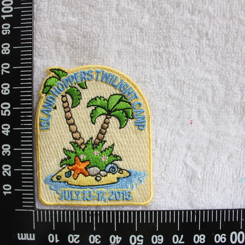 Heart embroidery YD05 Cartoon Coconut Tree Water Embroidery Back Adhesive Clothing 5 6*6 8CMN ironing patch