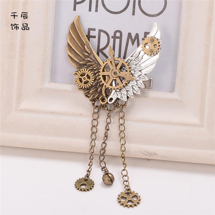 'Qianchen Jewelry' Steampunk Style Accessories, Retro Mechanical Gear Lolita Gear Hair Clips, Hair Flowers