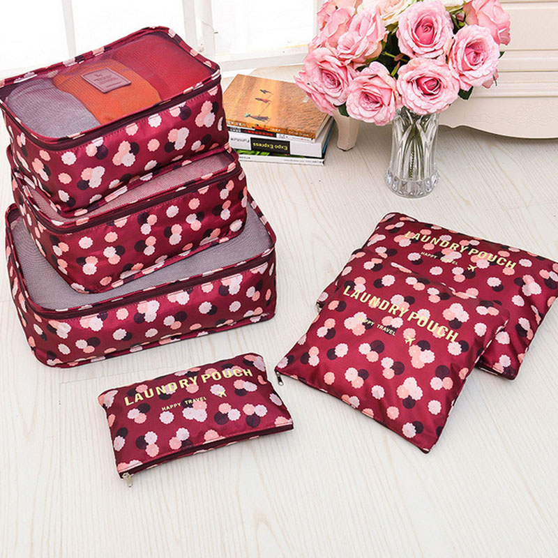 Travel Packing Storage Bag Suitcase Clothes Classification Clothing Organizer Travel Storage Bag Six-Piece Set