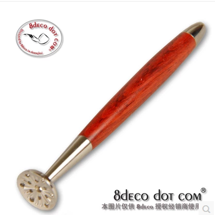 8deco Recessed Spoon engraved with anti-flameout smoke hopper pressure baton with pass-pin good luck series Pear Wood Smoking