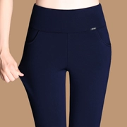 Bên ngoài mặc quần legging, eo cao của phụ nữ, mùa xuân và mùa thu, không có nhung, phần mỏng, co giãn mỏng, kích thước lớn, trung niên mẹ, chân, quần