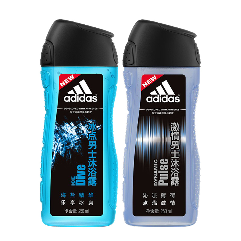 【2支超值装】包邮Adidas阿迪达斯冰点激情沐浴露男士套装