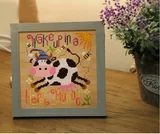 凉风 DMC Cross Emelcodery Living Room 2021 Новая KT2565 Happy Mavericks Ихбирная ткань содержит красочную линейную печать