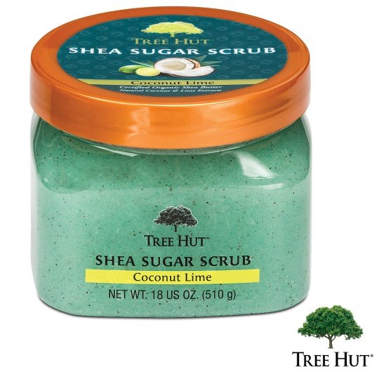 台湾官网直邮进口Tree Hut树上小屋洁肤净透磨砂膏-莱姆椰子香味