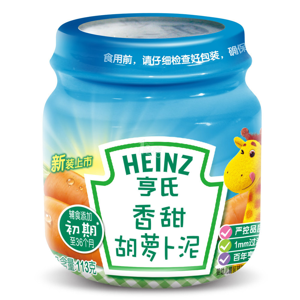Heinz/亨氏 香甜胡萝卜泥 1段辅食初期-36个月 113g