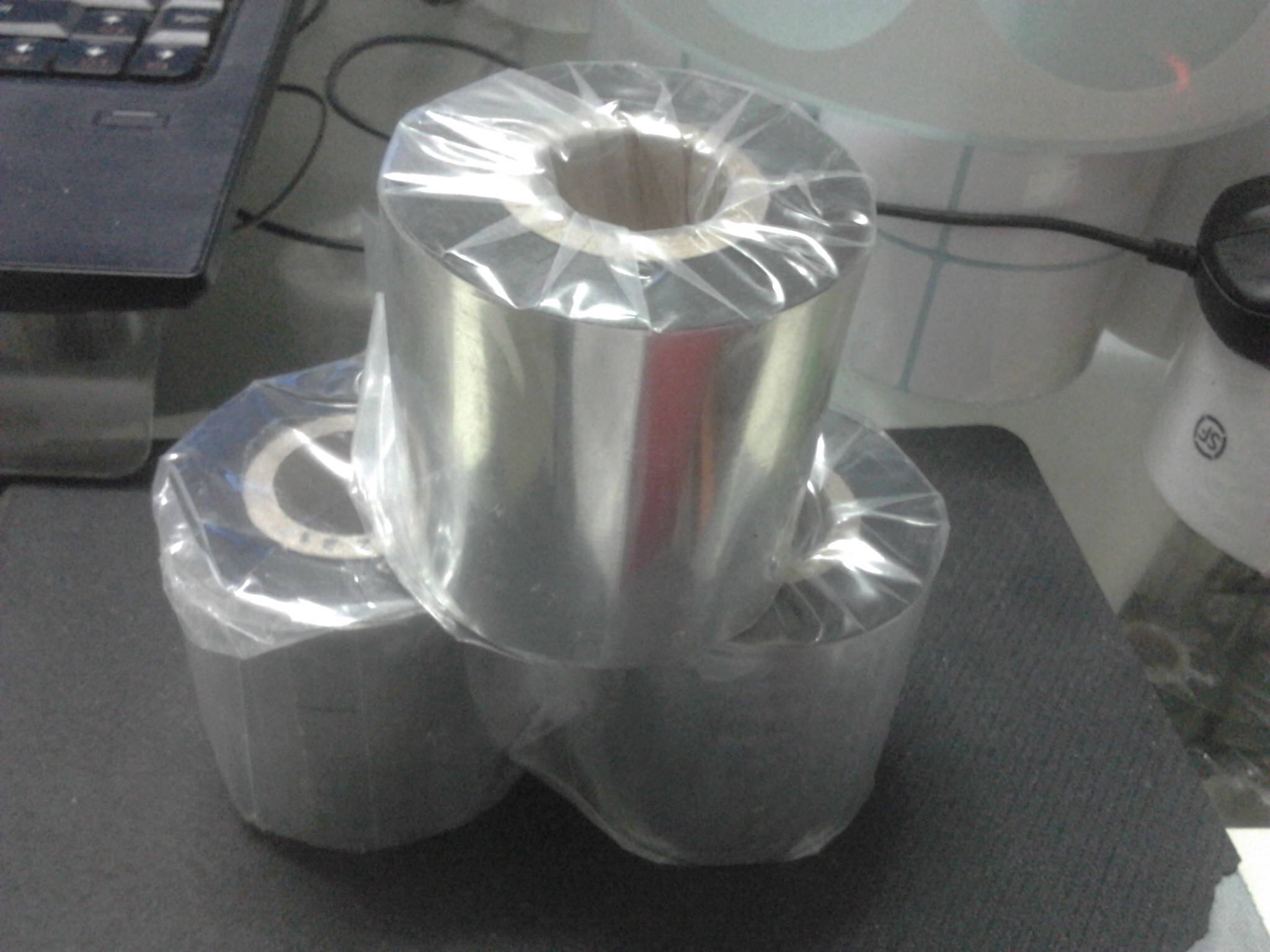 Imported full resin-based ribbon 70mm*300M jewelry label sub-silver paper ribbon printing clear