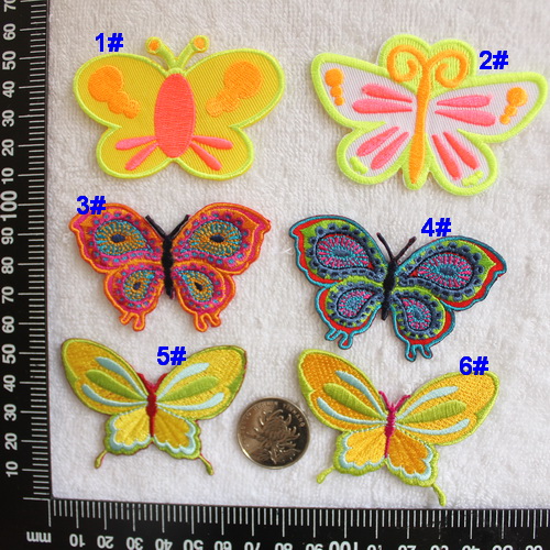 Heart embroidery YD04 Color Butterfly Embroidery Back rubber Clothing Ironing Patch Embroidery Cartoon Fly Butterfly Butterfly