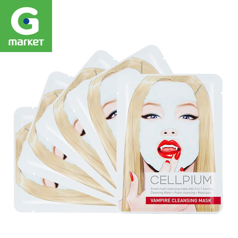 新品 [CELLPIUM]细菲美深层清洁卸妆洁面吸血鬼面膜 5片