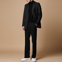 Suit jacket mens Korean version of Tide ins wild spring and autumn Youth double-breasted suit British style loose handsome Leisure