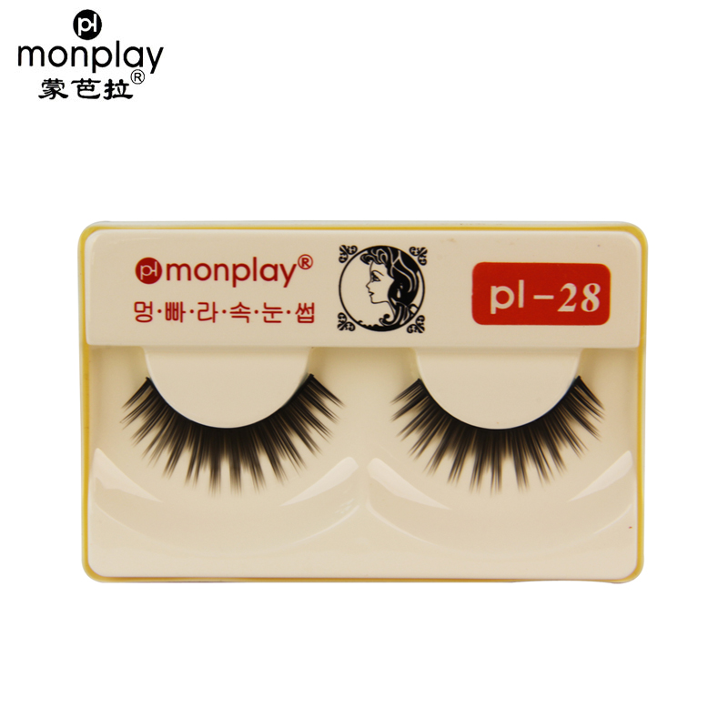 【天猫超市】monplay蒙芭拉浓黑波浪形假睫毛pl-28  一对装