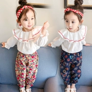 Áo trẻ em mùa thu 2018 mới cho bé gái áo sơ mi dài tay bé sơ mi bé búp bê 1-2-3-4 tuổi 0