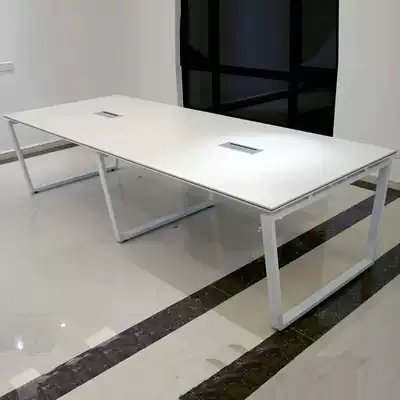 Conference table simple modern desk consultation table fashion negotiation table reception table reception table iron and wood combination