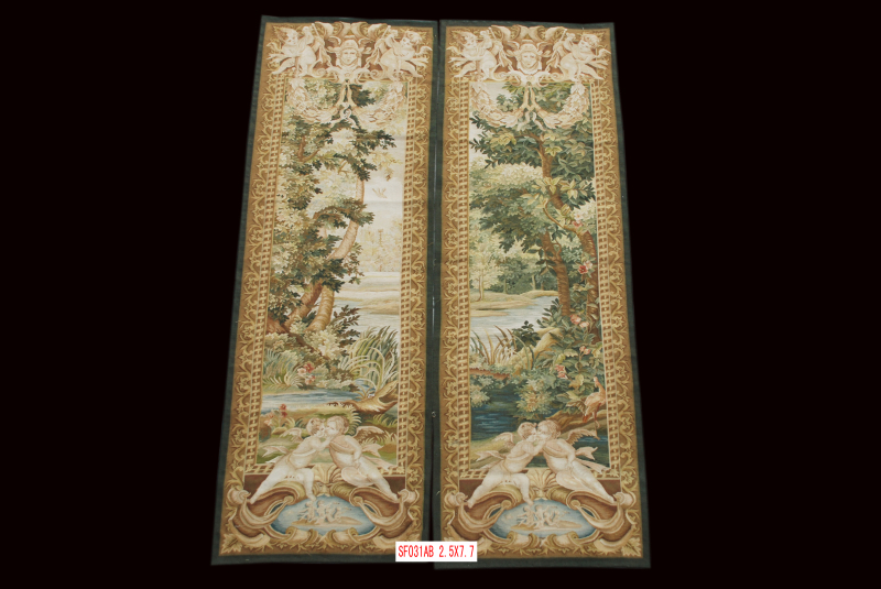 European-Style Character Tapestry, Handmade Wool Tapestry Wall Art, Wool Wall Art, Sold in Pairs, 2.5'X7.7'