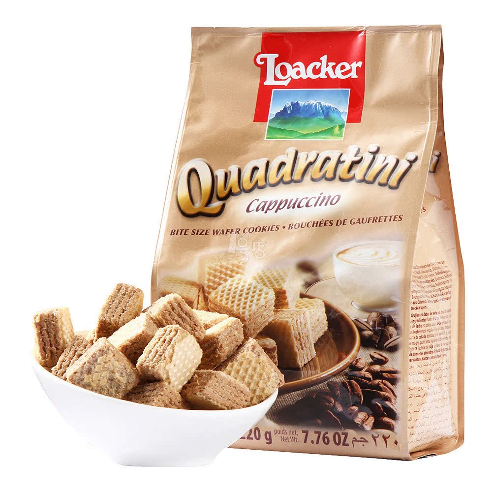 Loacker/莱家 粒粒装威化饼干 卡布奇诺味 220g/克盒