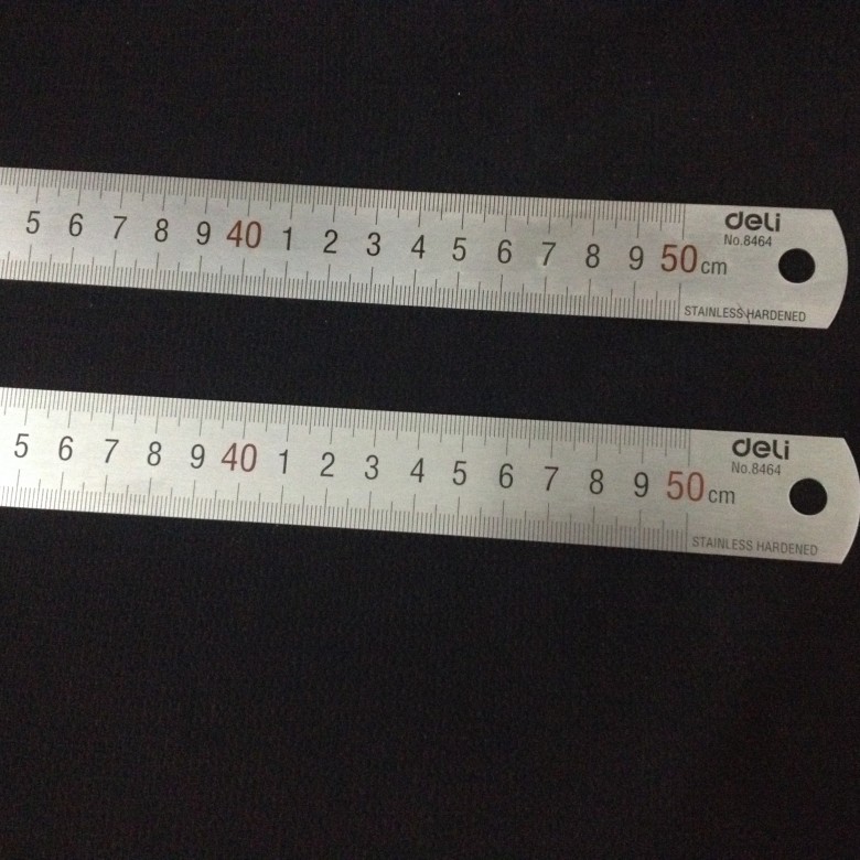 Deli 8464 steel ruler 50cm 50cm measuring steel ruler thickened stainless steel ruler single metric system