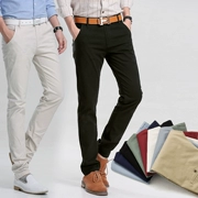 Quần nam mùa hè mỏng co giãn Slim cotton thẳng quần thường xuyên mùa xuân kinh doanh lỏng lẻo Quần nam