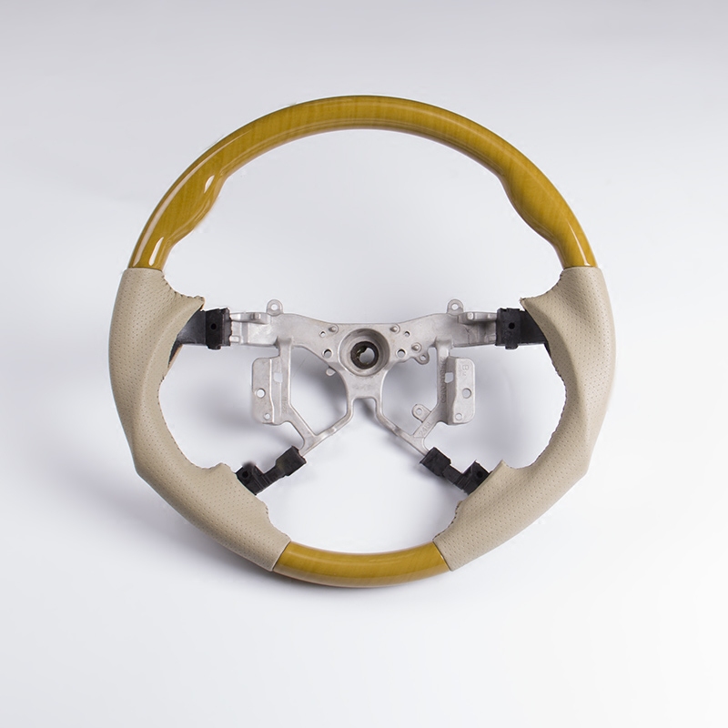 Toyota Da Overlord ESTIM 50 series ACR50 original modified Peach wood steering wheel pinhole leather handle titanium disc
