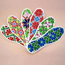 Aijia double-thread double-strand embroidery cross-stitch embroidery flower insole pinhole handmade semi-finished product printing pure cotton sweat-absorbing and deodorant