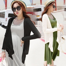 Modal pregnant woman coat summer thin air-conditioned shirt sunscreen long sleeve small coat outside Cardigan pregnant woman shawl