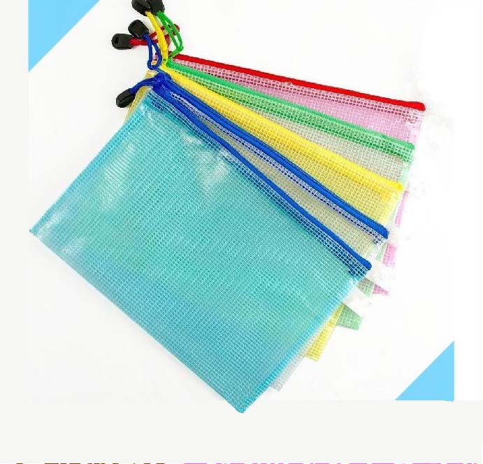 Office Supplies A5 Bill Bag Mesh Bag Waterproof Pull Chain Bag Mesh Pull Side Bag Mesh Bag File Bag