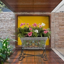 Rose Town Outdoor Ceramic Mosaic Homemade Floor Rectangular Flower Pot Large Flower Tank Large Home Accessories