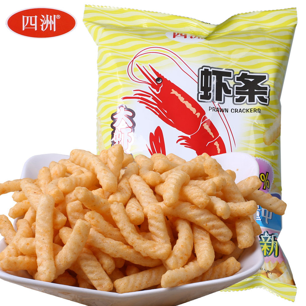 【天猫超市】四洲大虾沙拉味虾条80.5g 膨化小吃休闲零食香脆薯条