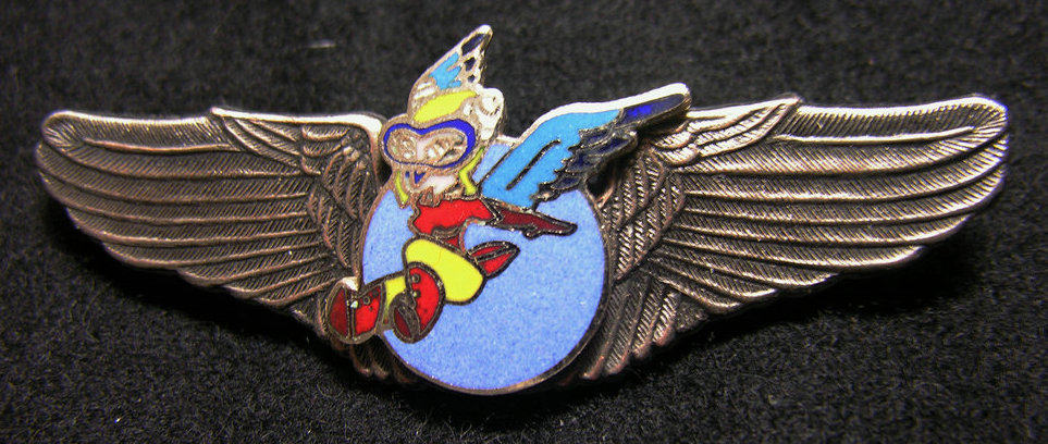 Copper Plated Antique Silver Real Enamel U.S. Air Force World War II Victory Commemorative Wing Badge 29 Flying Tigers Hell Sky