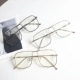 Kính lớn hộp nữ phiên bản Hàn Quốc của nghệ thuật retro retro mặt mỏng kim loại hoang dã phẳng ánh sáng kính khung nam và nữ thủy triều